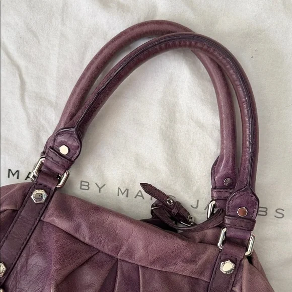 Marc By Marc Jacobs Deep Plum Leather Shoulder Bag - Picture 8 of 12